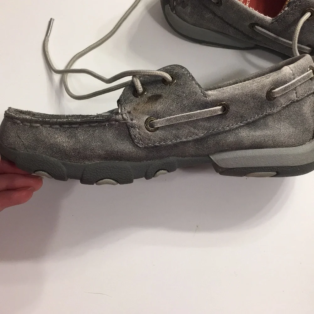 Twisted X Gray Driving Moc - Girls 2.5